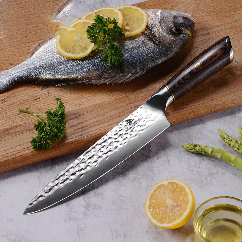 Discover the Art of Cooking with the 8 Inch Forged Hammered Stainless Steel Chef Knife
