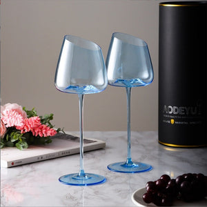 Elevate Your Dining Experience with the Klein Blue Crystal Elegant Goblet