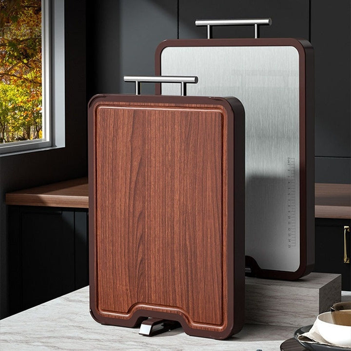 Discover the Elegance and Functionality of Our Stainless Steel Ebony Double-Sided Antibacterial Cutting Board